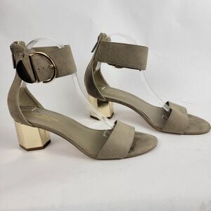 Marc New York Harper Womens 8.5 Ankle Wrap Chunky Metallic Hexagon Heel Coquette